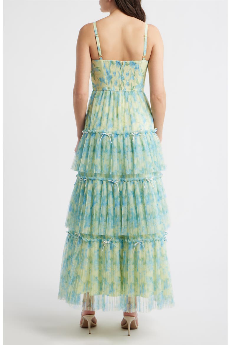 Madi Tiered Bow Gown, Alternate, color, IVORY / SKY WATERCOLOR