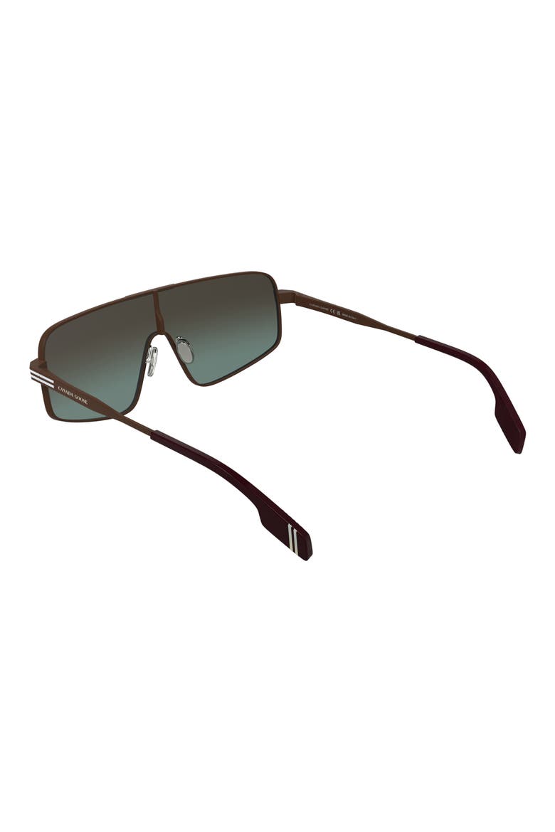 58mm Gradient Modified Rectangular Shield Sunglasses, Alternate, color, MATTE BURGUNDY