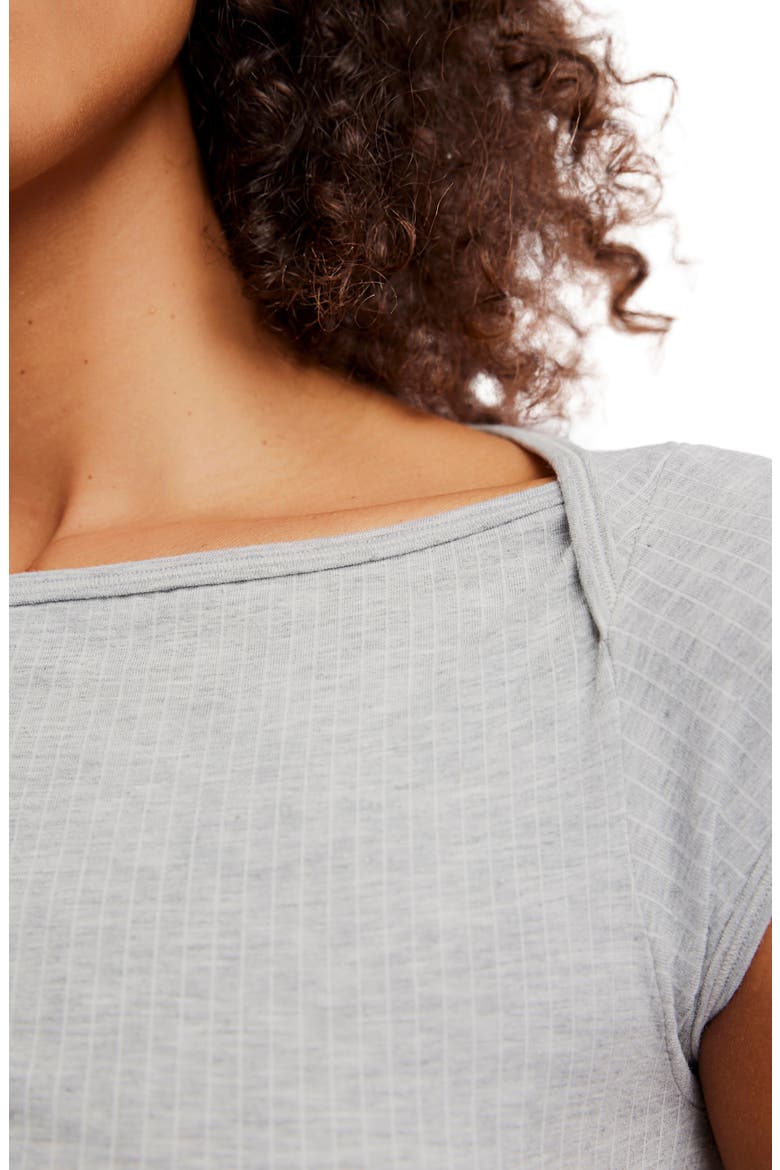 Seamless Boat Neck T-Shirt, Alternate, color, HEATHER GREY