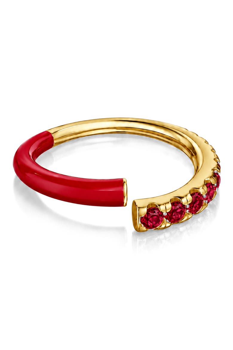 Sterling Silver Amethyst Pear Stone Bracelet, Main, color, GOLD RUBY RED