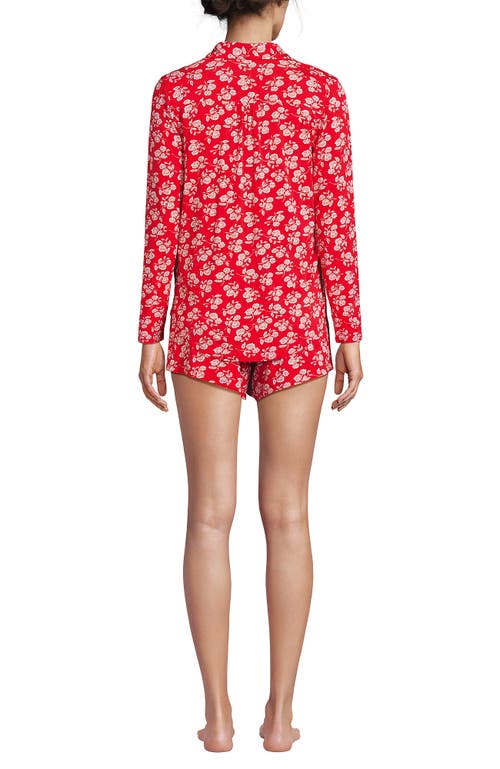 Lands' End Cooling 3 Piece Pajama Set In Red