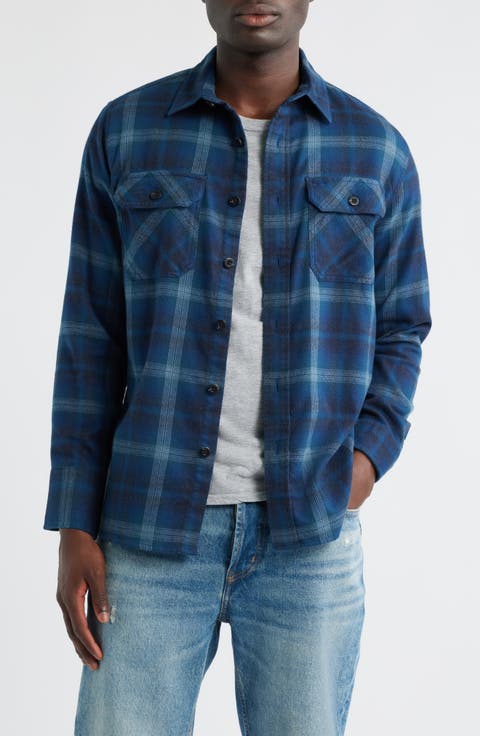 Burnside Plaid Flannel Button-Up Shirt