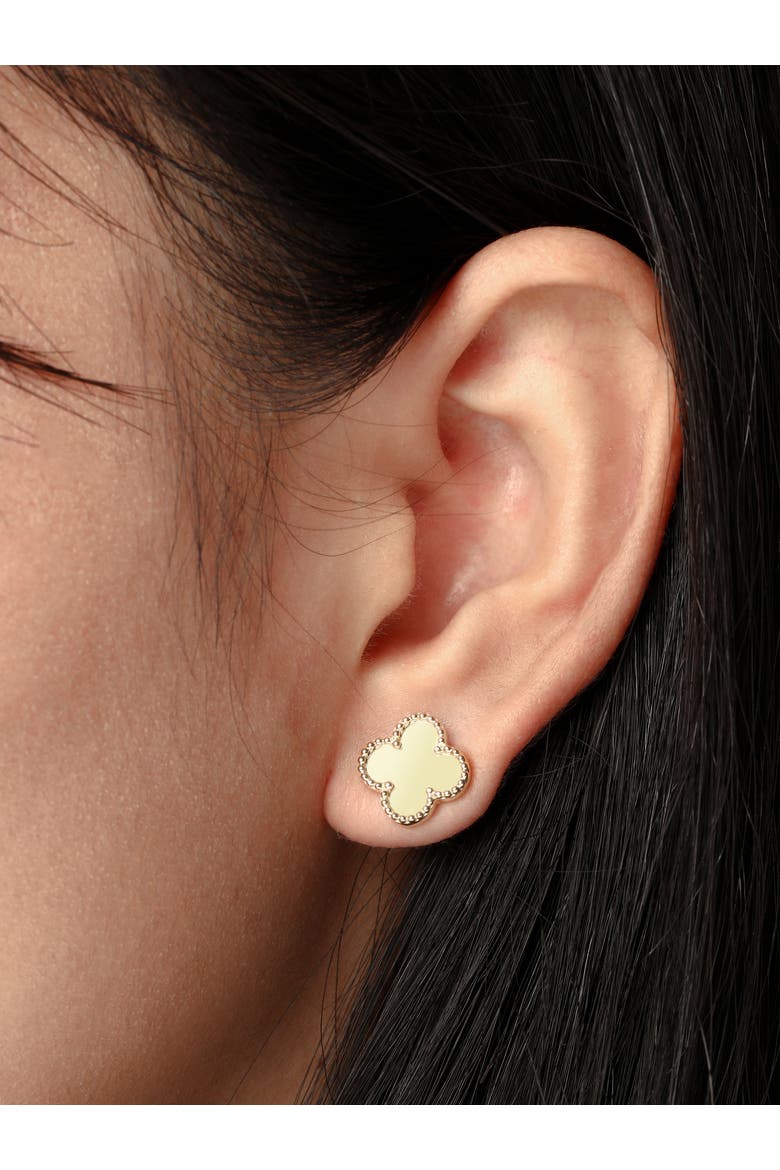 Clover Earrings in 14K Gold, 11mm, Alternate, color, Yellow Gold