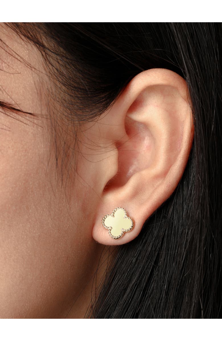 DEVATA Clover Earrings in 14K Gold, 11mm, Alternate, color, Yellow Gold