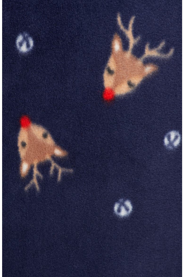 Microfleece Sleep Romper, Alternate, color, NAVY PEACOAT HOLIDAY FESTIVE