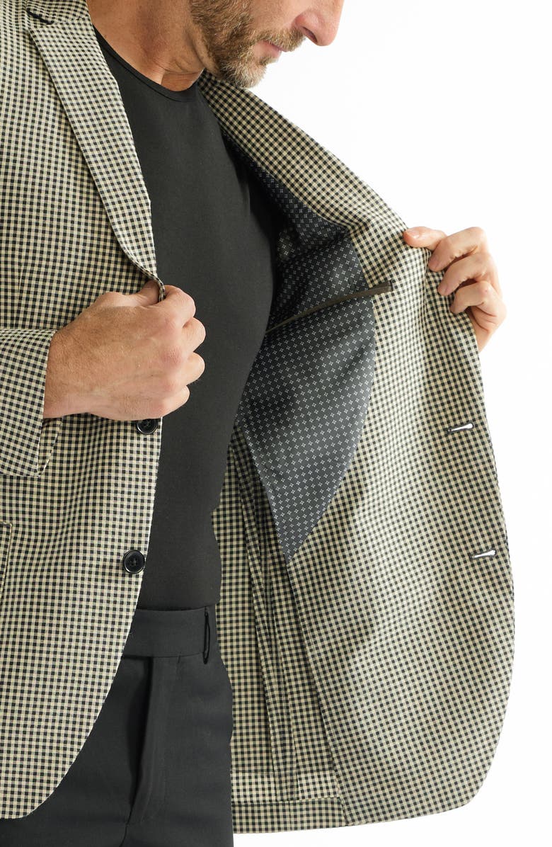 SAVILE ROW CO Gatona Seersucker Sport Coat, Alternate, color, Black/Cream Check