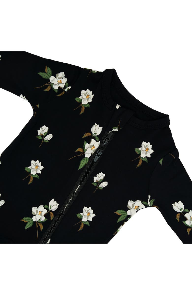 Kyte BABY Print Zip-Up Footie, Alternate, color, Magnolia