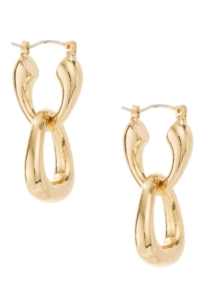 Double Hoop Earrings, Main, color, GOLD