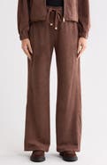 T Tahari Brushed Twill Wide Leg Pants