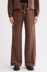 T Tahari Brushed Twill Wide Leg Pants