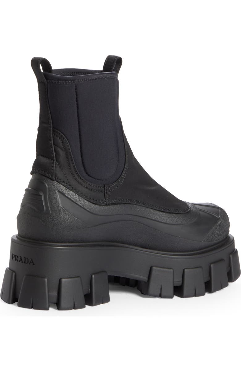 Prada Logo Monolith Duck Boot, Alternate, color,