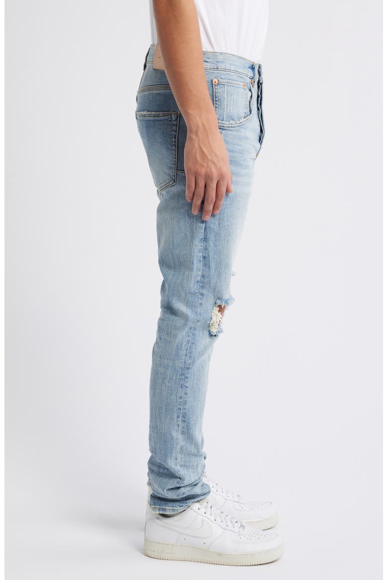 Ripped Knee Blowout Slim Jeans, Alternate, color, LIGHT INDIGO BLOWOUT