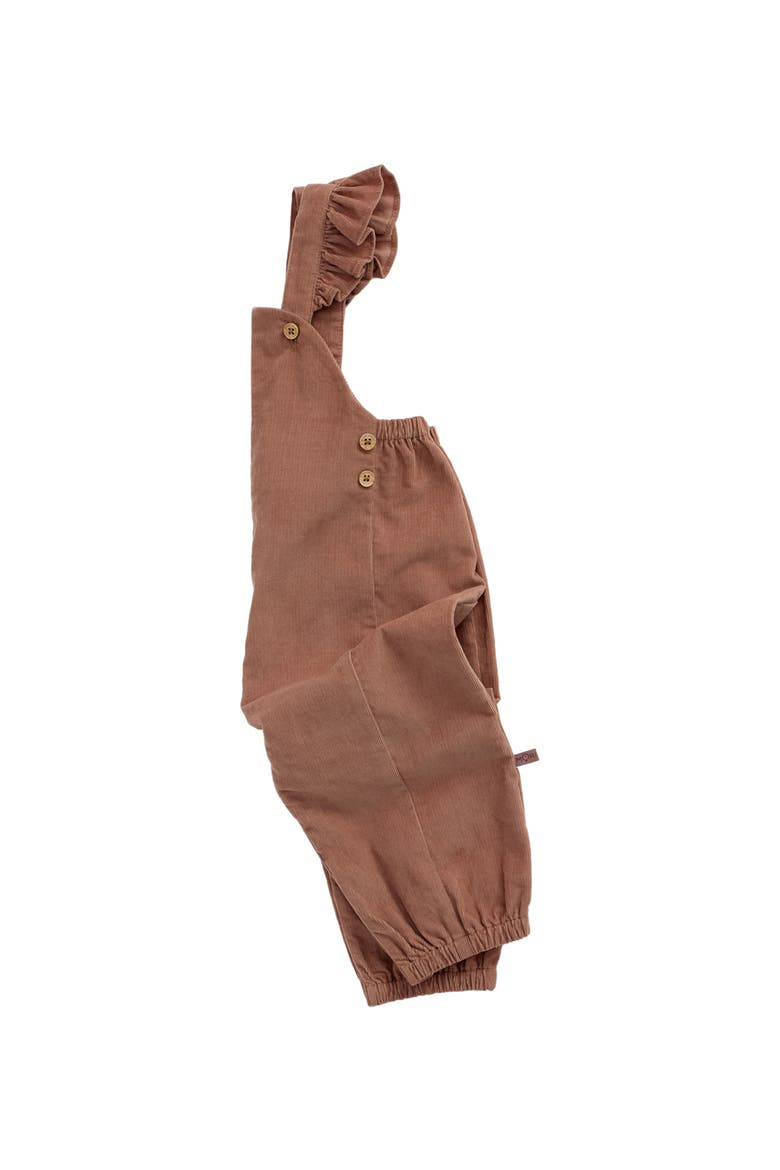Frilled Corduroy Overalls, Alternate, color, Mocha Mousse