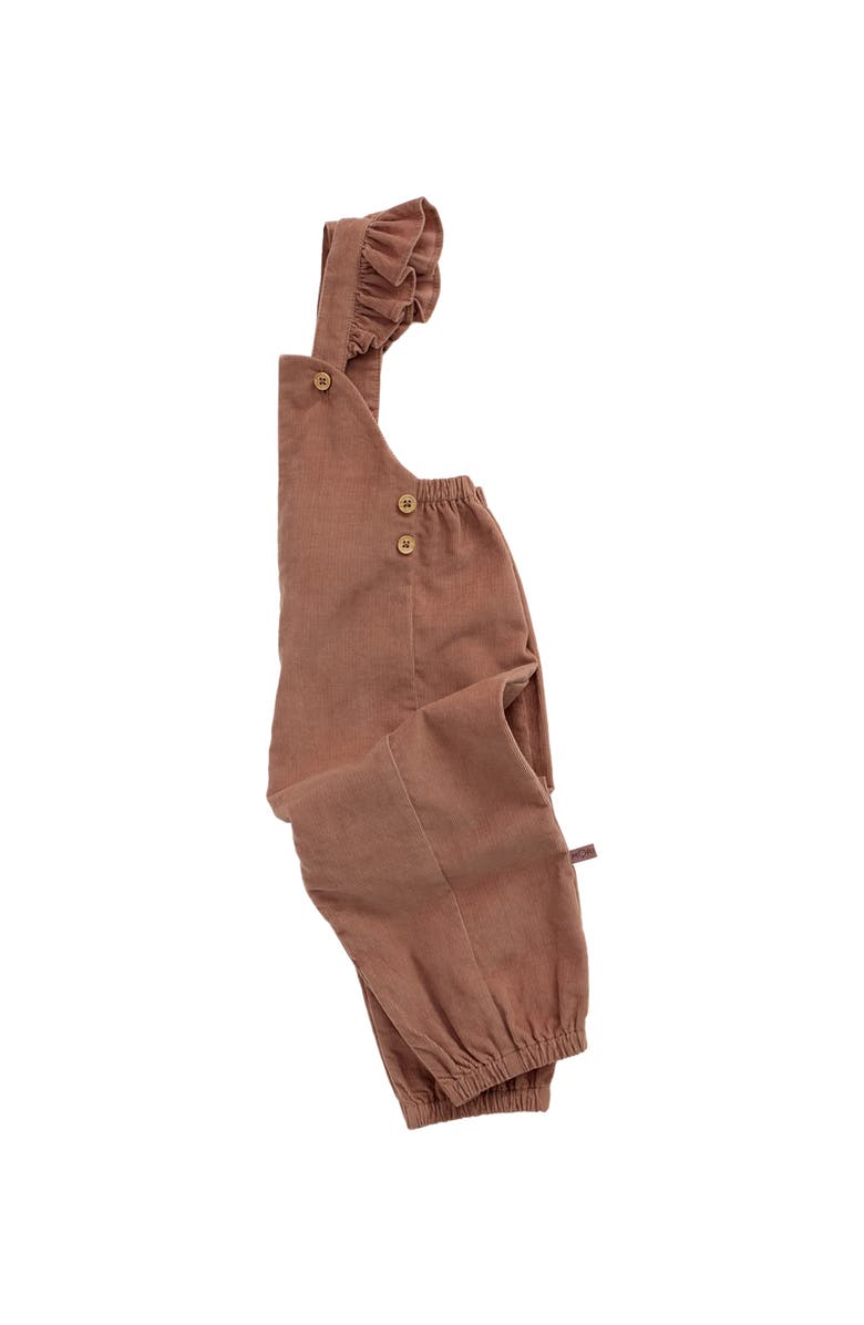 MORI Frilled Corduroy Overalls, Alternate, color, Mocha Mousse