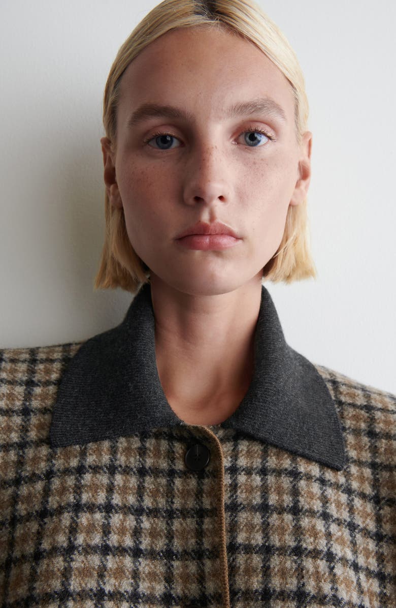 COS Plaid Merino Wool Sculpted Jacket, Alternate, color, 