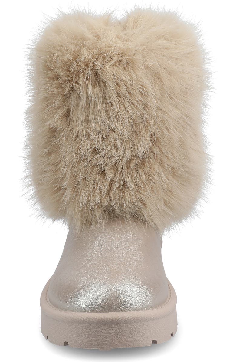Journee Collection Shanay Faux Fur Boot, Alternate, color, Champagne