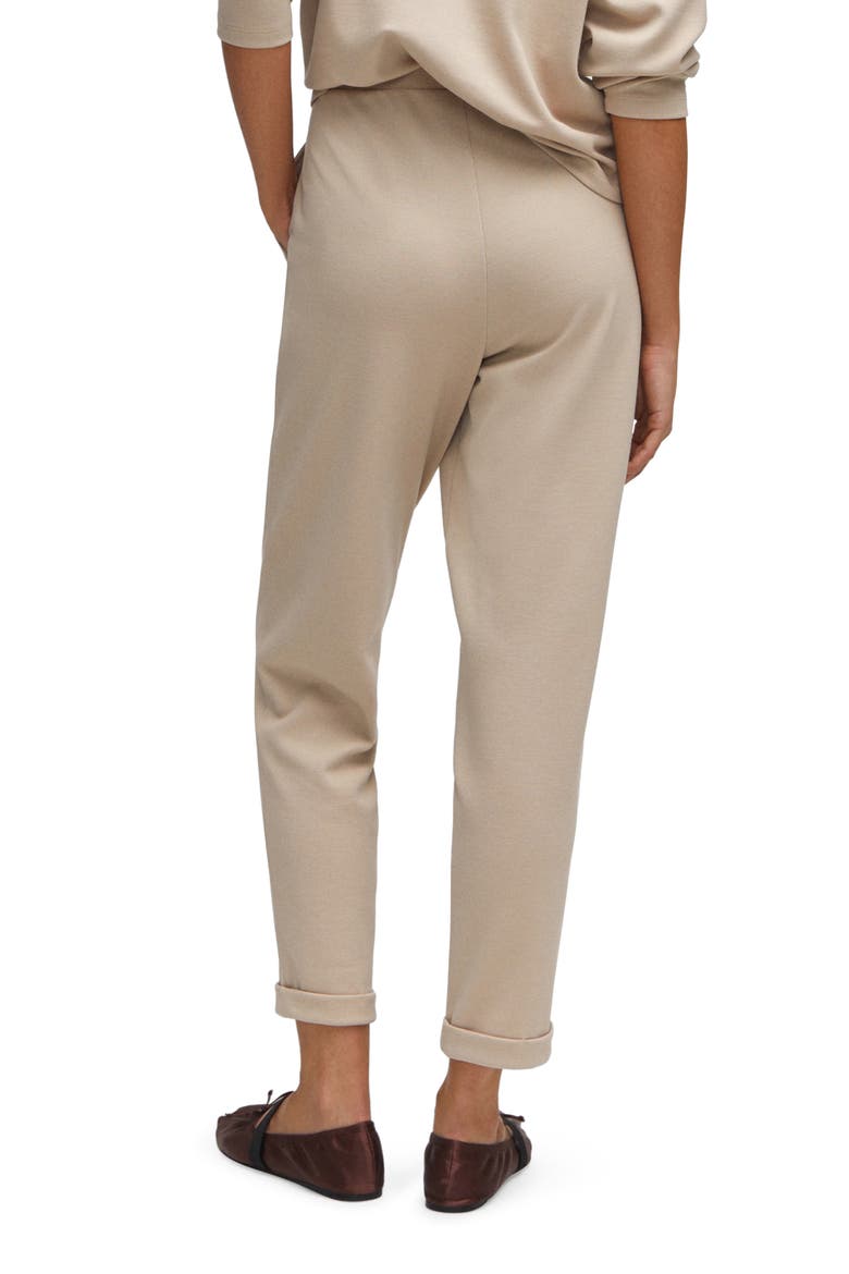 Seam Detail Cuff Lounge Pants, Alternate, color, BEIGE