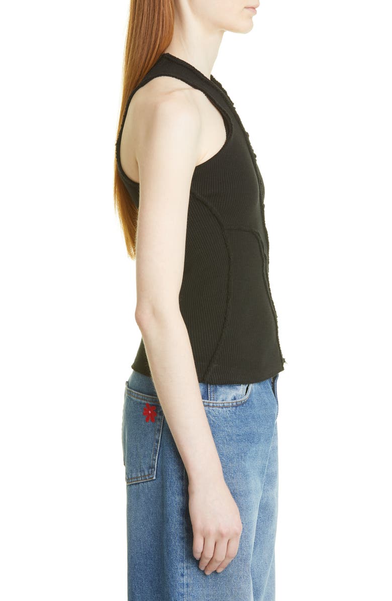 Talia Byre Asymmetric Rib Cotton Blend Jersey Tank, Alternate, color, 