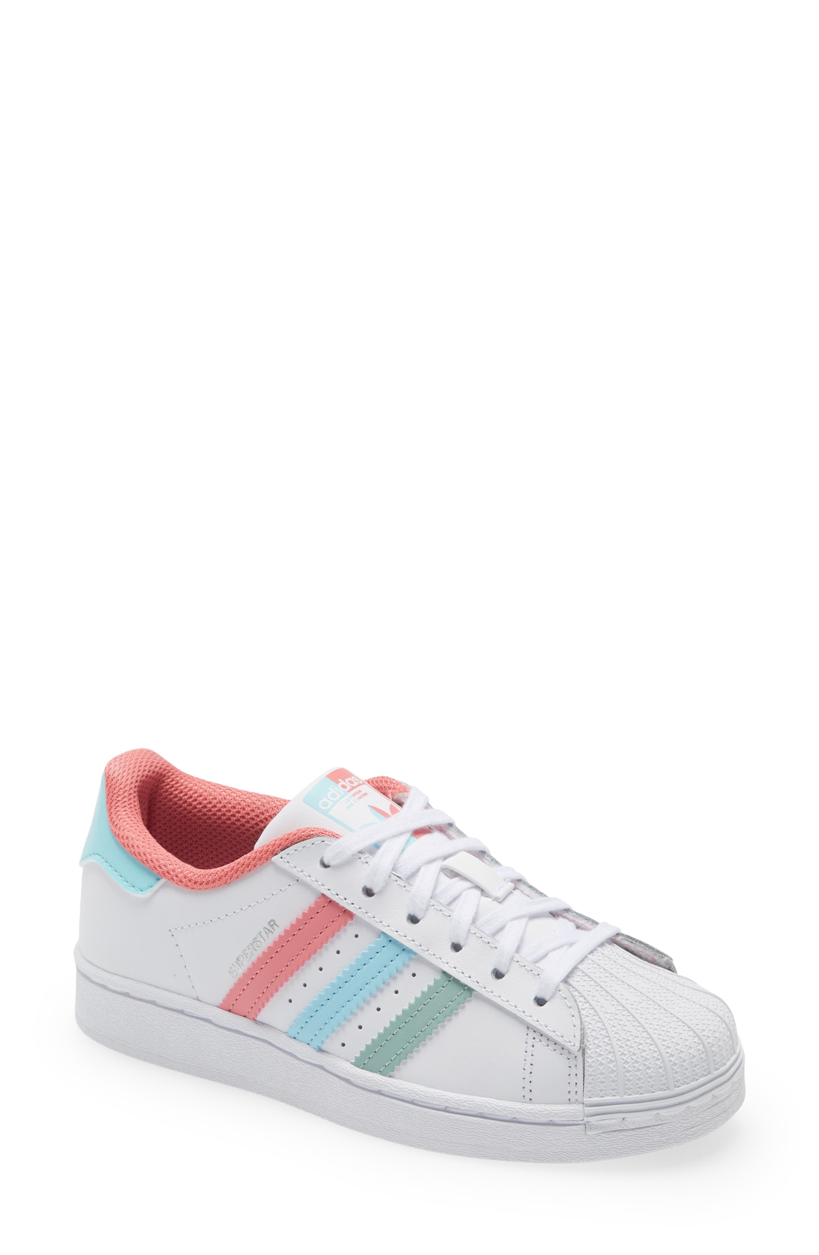Superstar Sneaker, Main, color, WHITE/ HAZY ROSE/ HAZY SKY