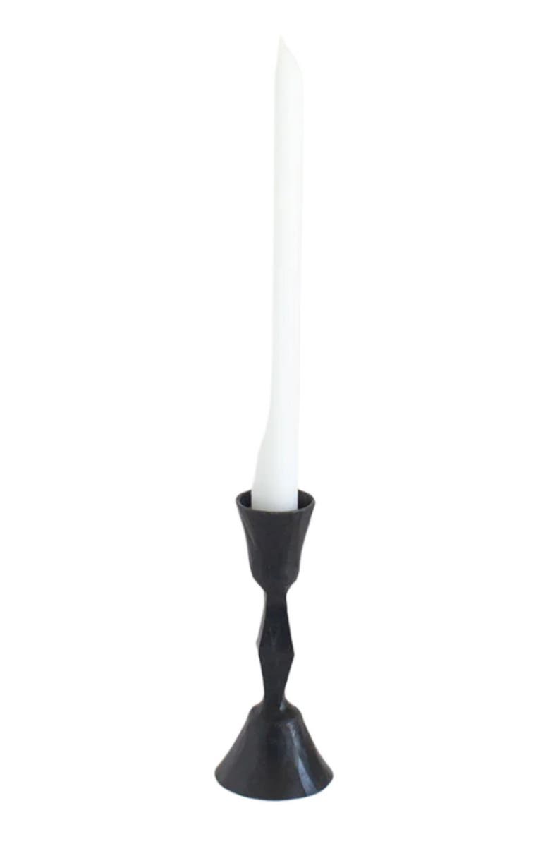 Creative Women Low Diamond Hand-Forged Iron Candle Stand - Set of 2, Main, color, Black