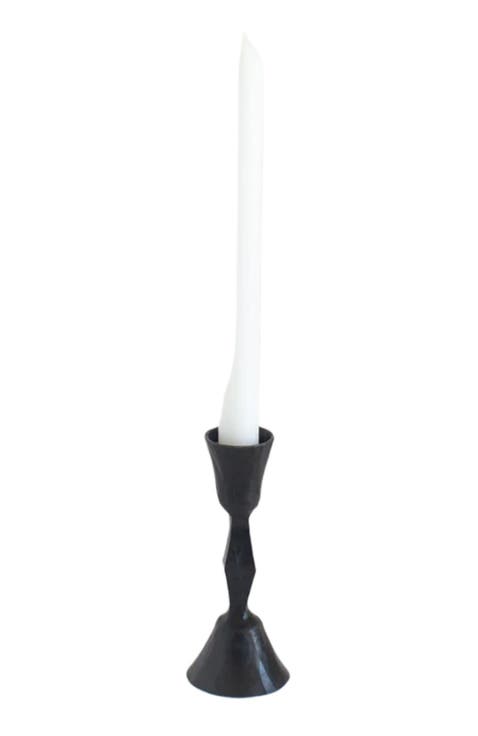 Low Diamond Hand-Forged Iron Candle Stand - Set of 2