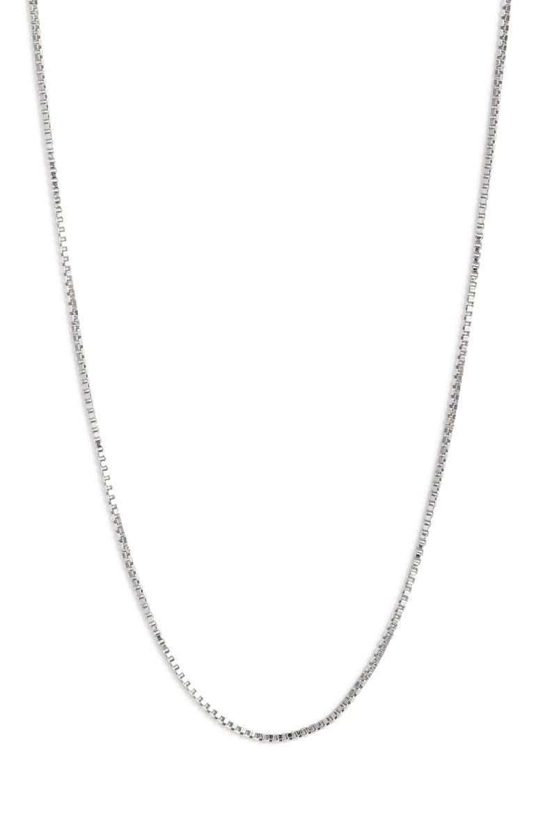 Box Chain Necklace, Main, color, STERLING SILVER