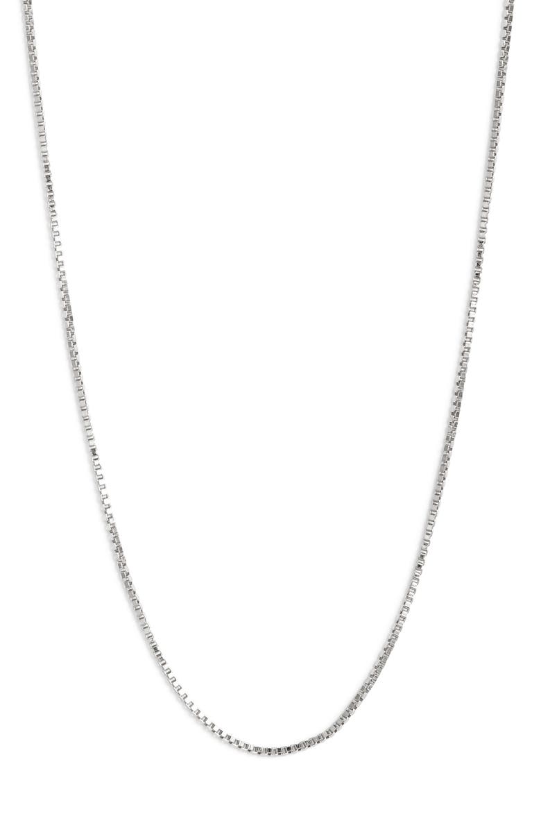 Nashelle Box Chain Necklace, Main, color, Sterling Silver