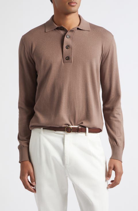 Cotton & Cashmere Long Sleeve Polo
