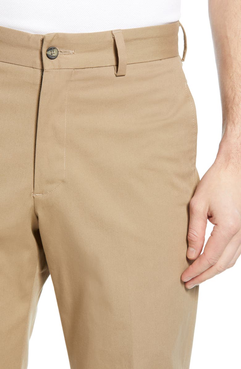 Berle Charleston Khakis Flat Front Stretch Canvas Pants, Alternate, color, Khaki