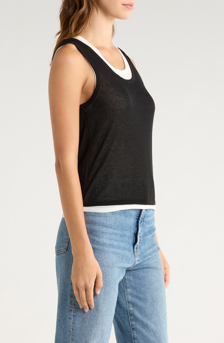 Rails Kelly Layered Tank, Alternate, color, Black Ivory