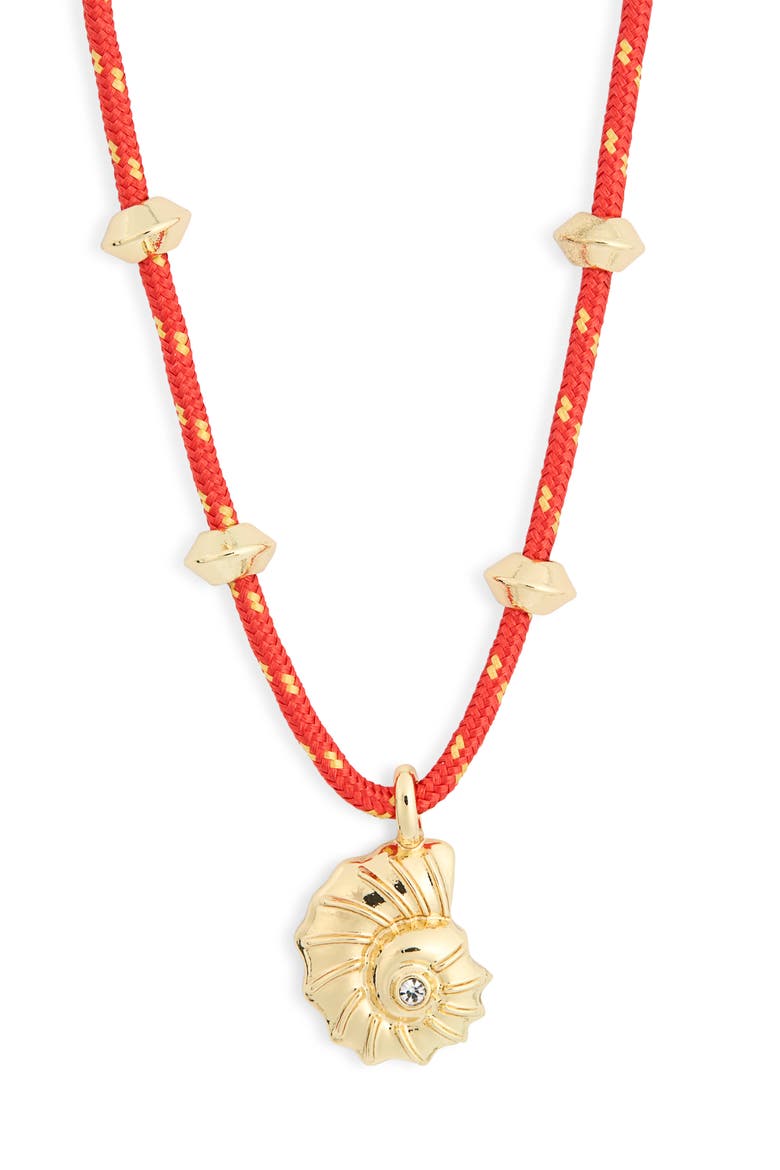 Join the New Wave Shell Pendant Necklace, Alternate, color, RED