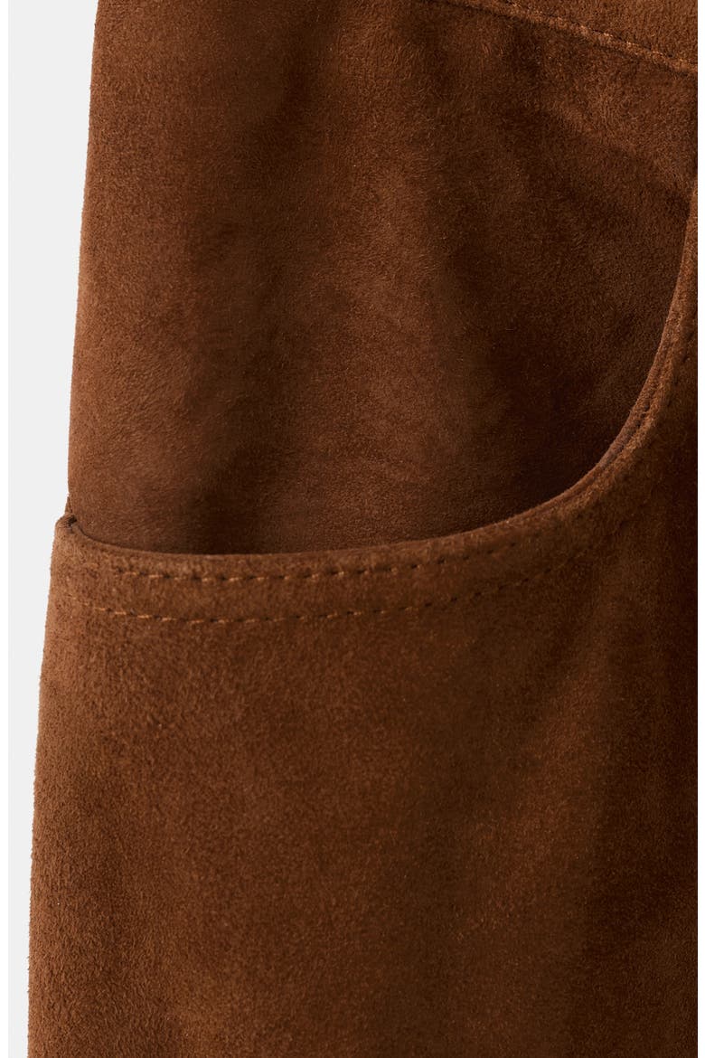 Straight Leg Suede Pants, Alternate, color, TOBACCO BROWN