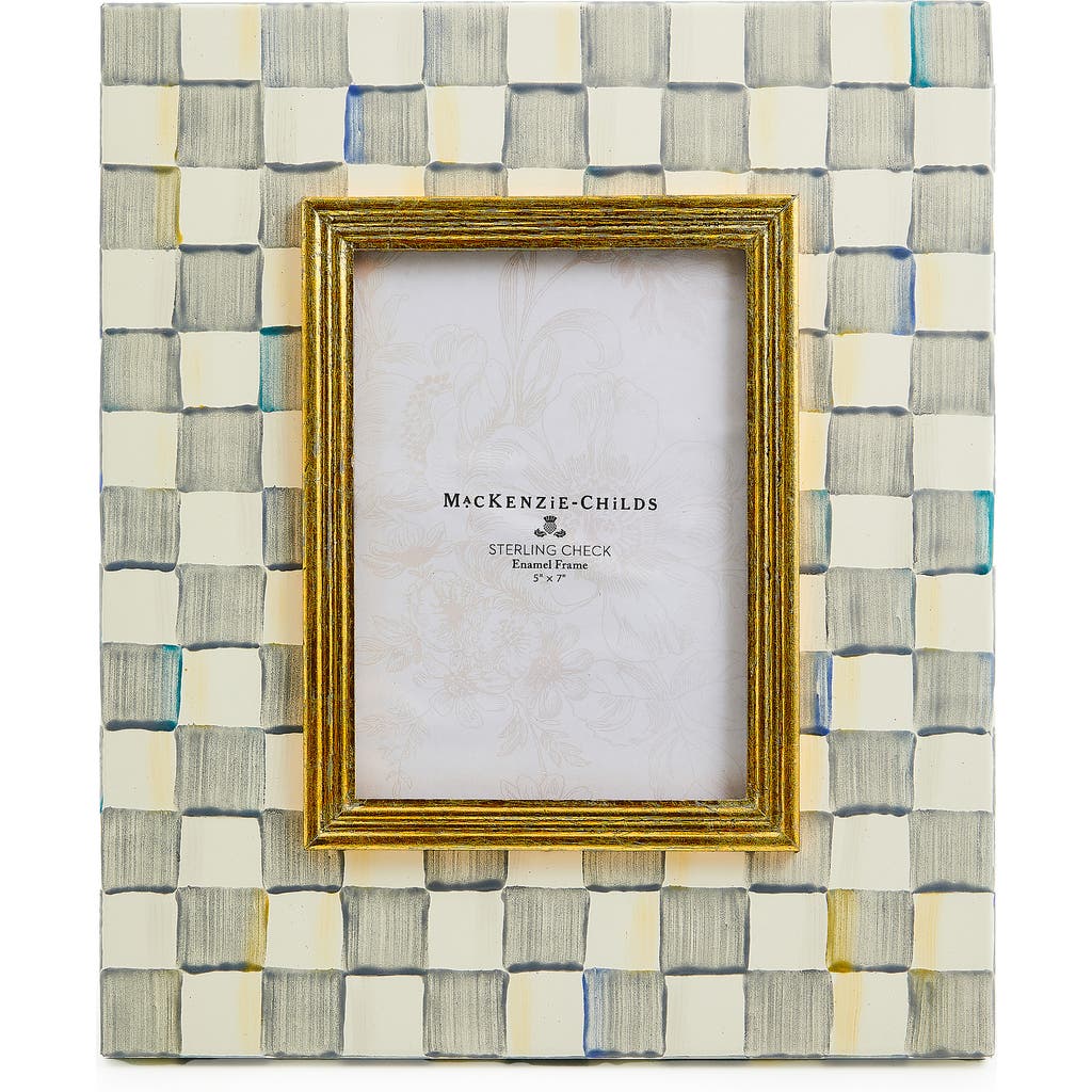 Mackenzie-childs Mackenzie Childs Sterling Check Enameled Steel 5 X 7-inch Picture Frame