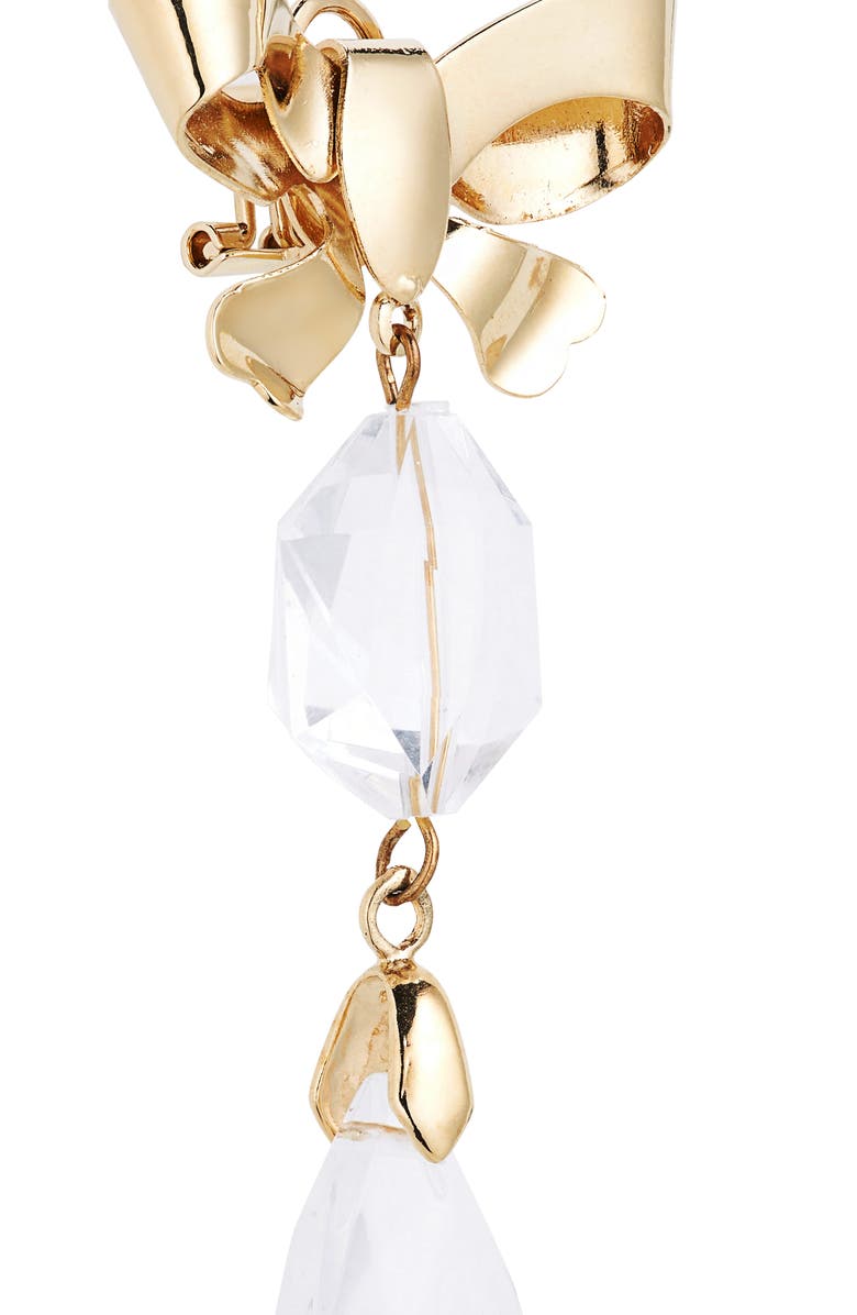 Carolina Herrera Bow Crystal Drop Earrings, Alternate, color,