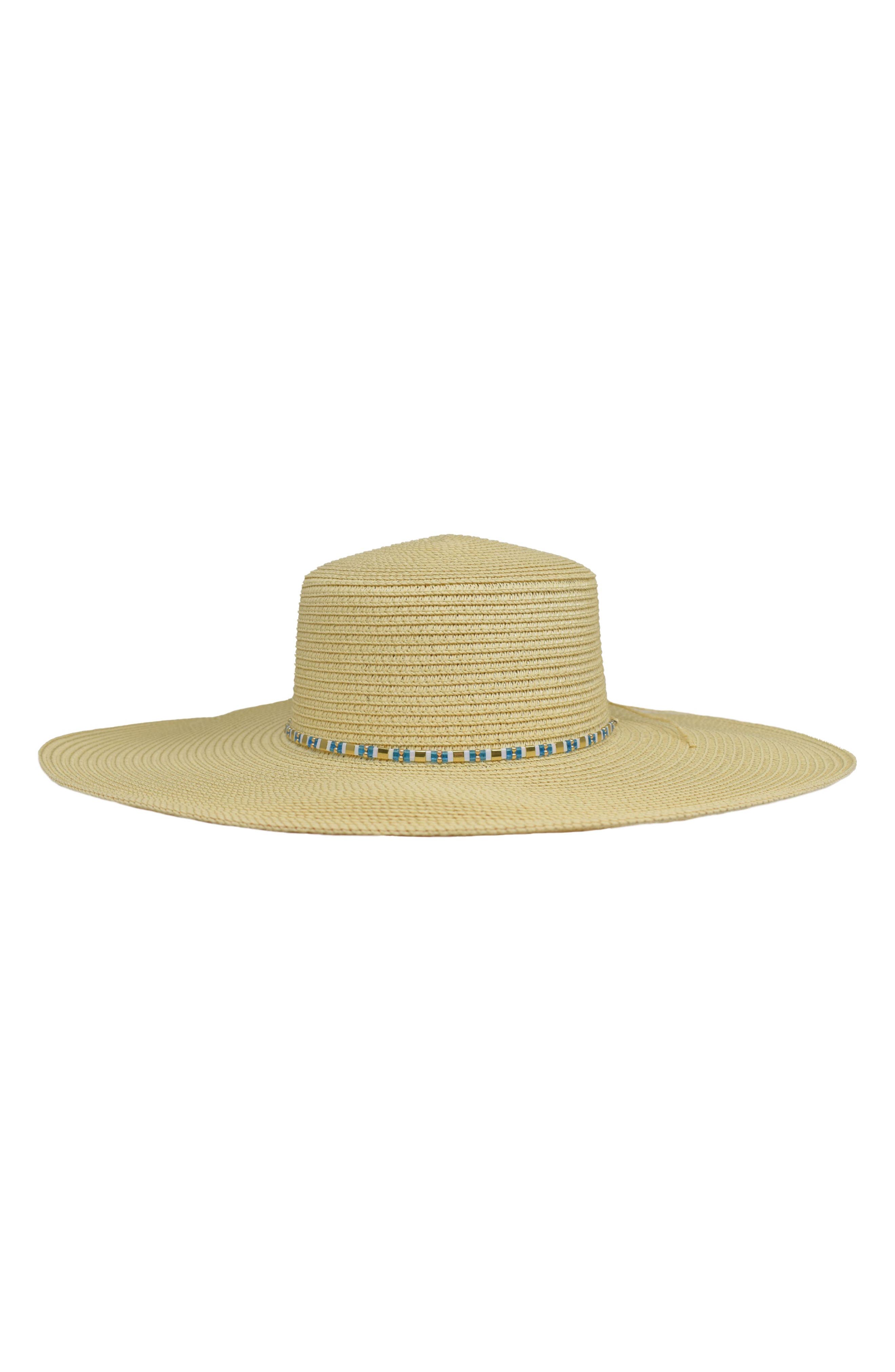 MARCUS ADLER Beaded Band Straw Hat