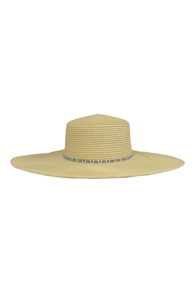 Beaded Band Straw Hat, Main, color, NATURAL