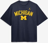 Jordan Brand Women's Jordan Brand Navy Michigan Wolverines Arch Logo Boxy T-Shirt