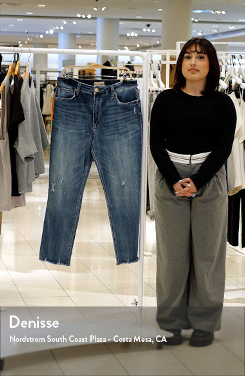 Rachael Fab Ab Frayed High Waist Crop Mom Jeans, sales video thumbnail