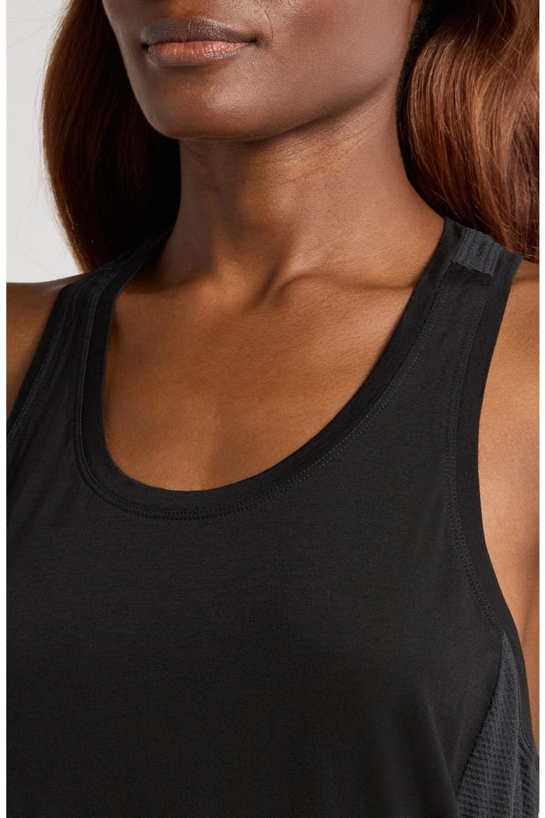 Active Mesh Racerback Tank, Alternate, color, BLACK