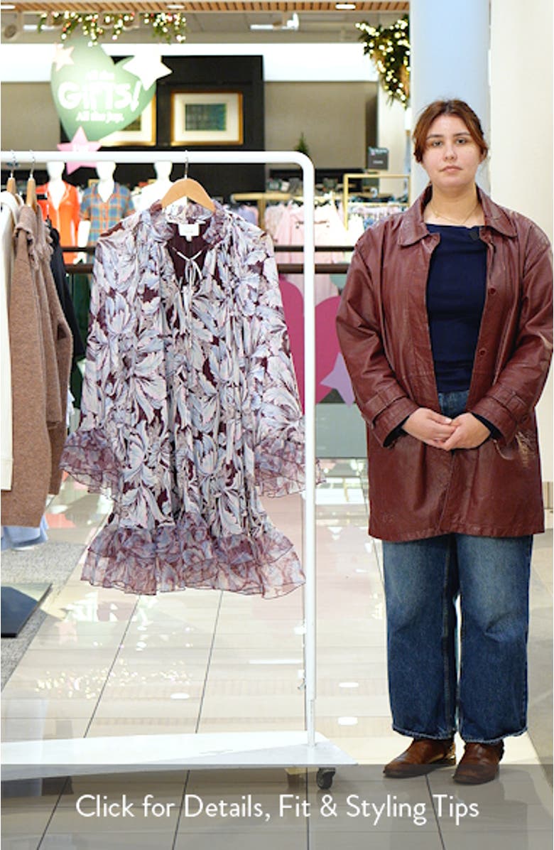 Clairette Tie Neck Long Sleeve Swing Dress, sales video thumbnail