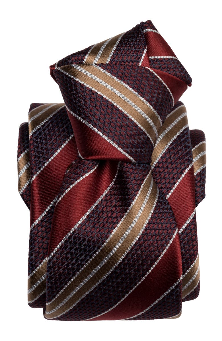 Elizabetta Vesuvio - Extra Long Silk Jacquard Tie for Men, Alternate, color, Red And Burgundy