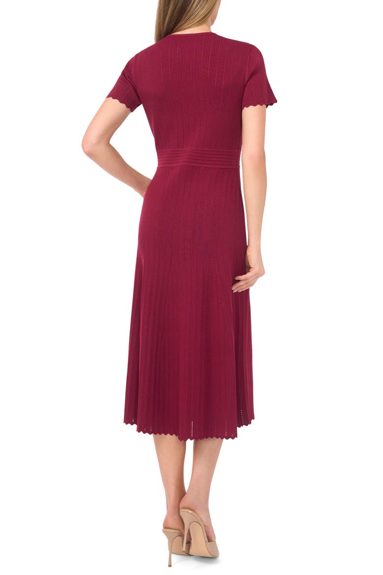 ted baker women's samalee knit midi dress reviews London Pointelle Short Sleeve (Women) Draped bust trim