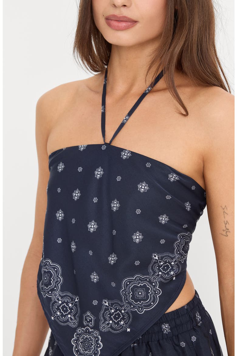 The Recess Halter Neck Handkerchief Top, Alternate, color, BANDANA