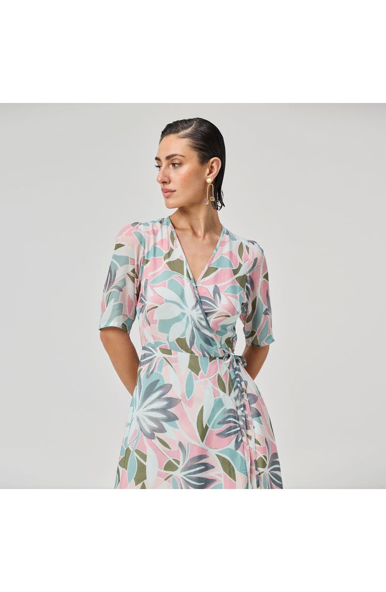 Reistor Abstract Floral Wrap Maxi Dress, Alternate, color, Coastal Bloom