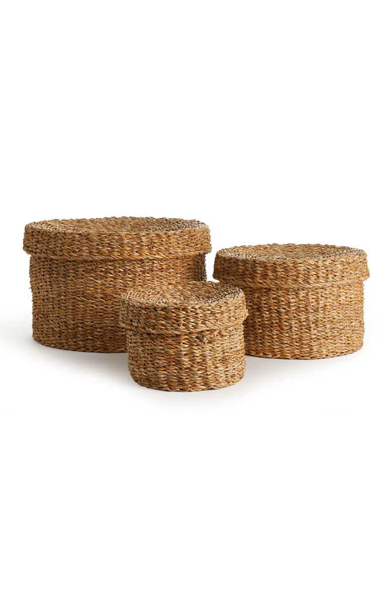 Napa Home & Garden Seagrass Round Lidded Baskets Set of 3, Alternate, color,