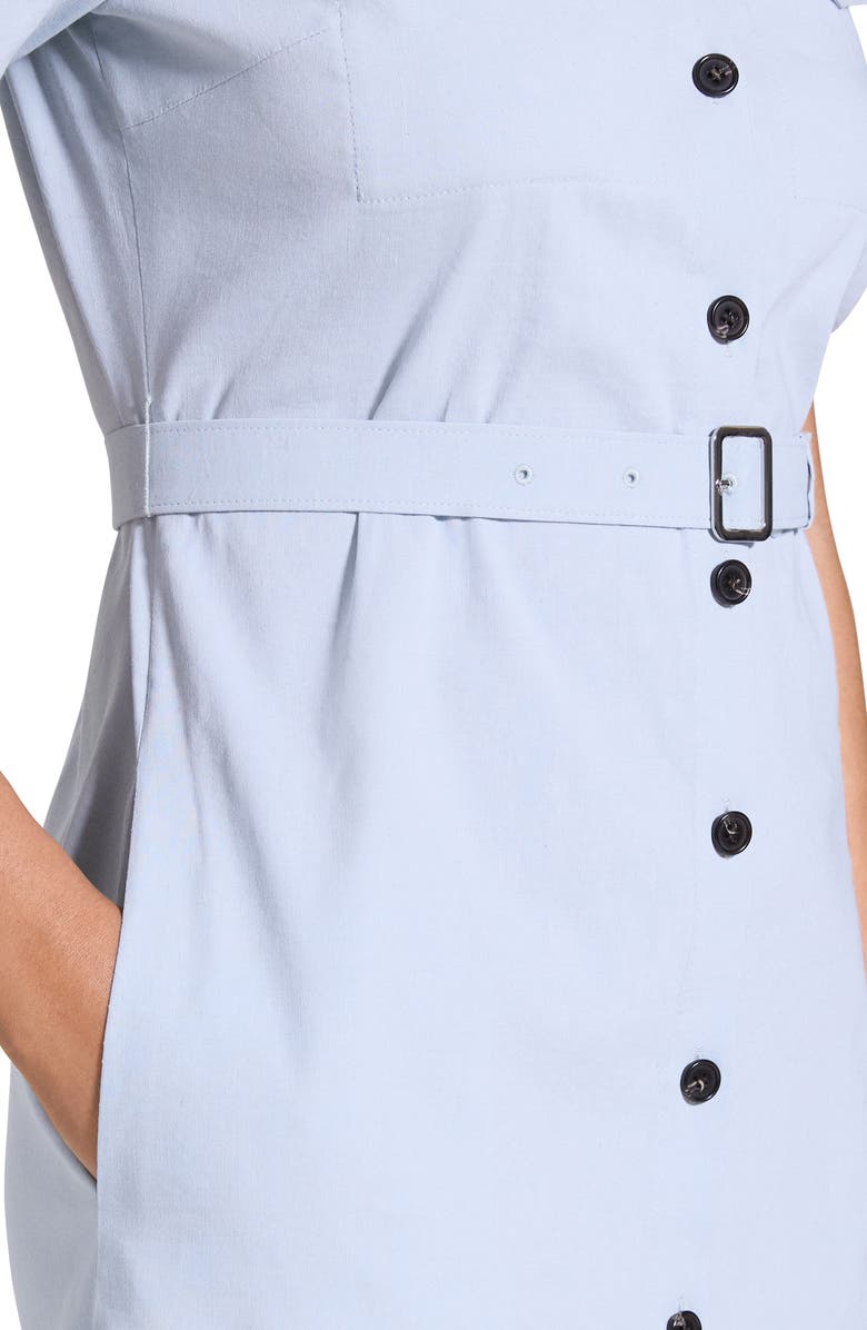 Theory Short Sleeve Belted Shirtdress, Alternate, color, Pearl Blue