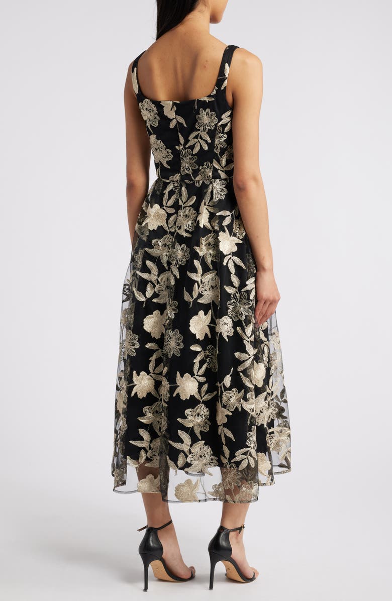 Julia Jordan Floral Embroidered Sleeveless Midi Dress, Alternate, color, 