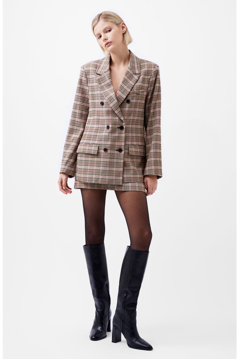 Gina Check Double Breasted Blazer, Alternate, color, PINK CHECK