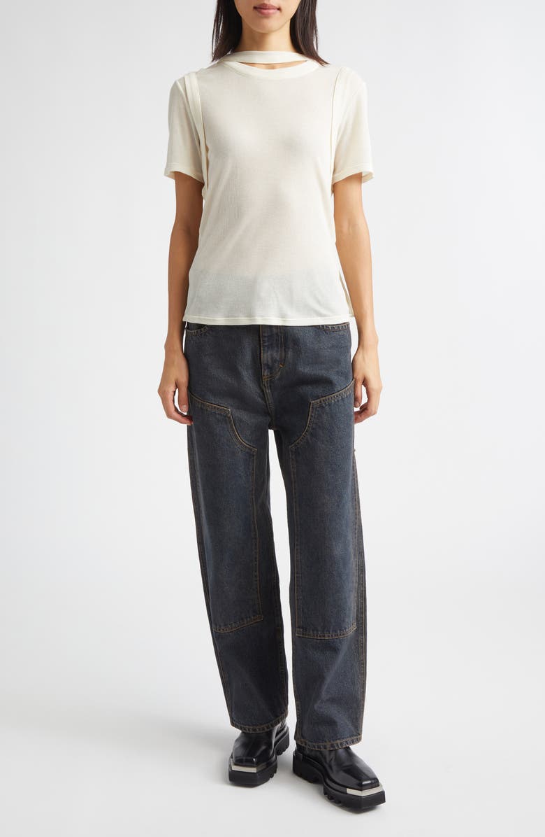 Eckhaus Latta Double Knee Baggy Jeans, Alternate, color, Valencia