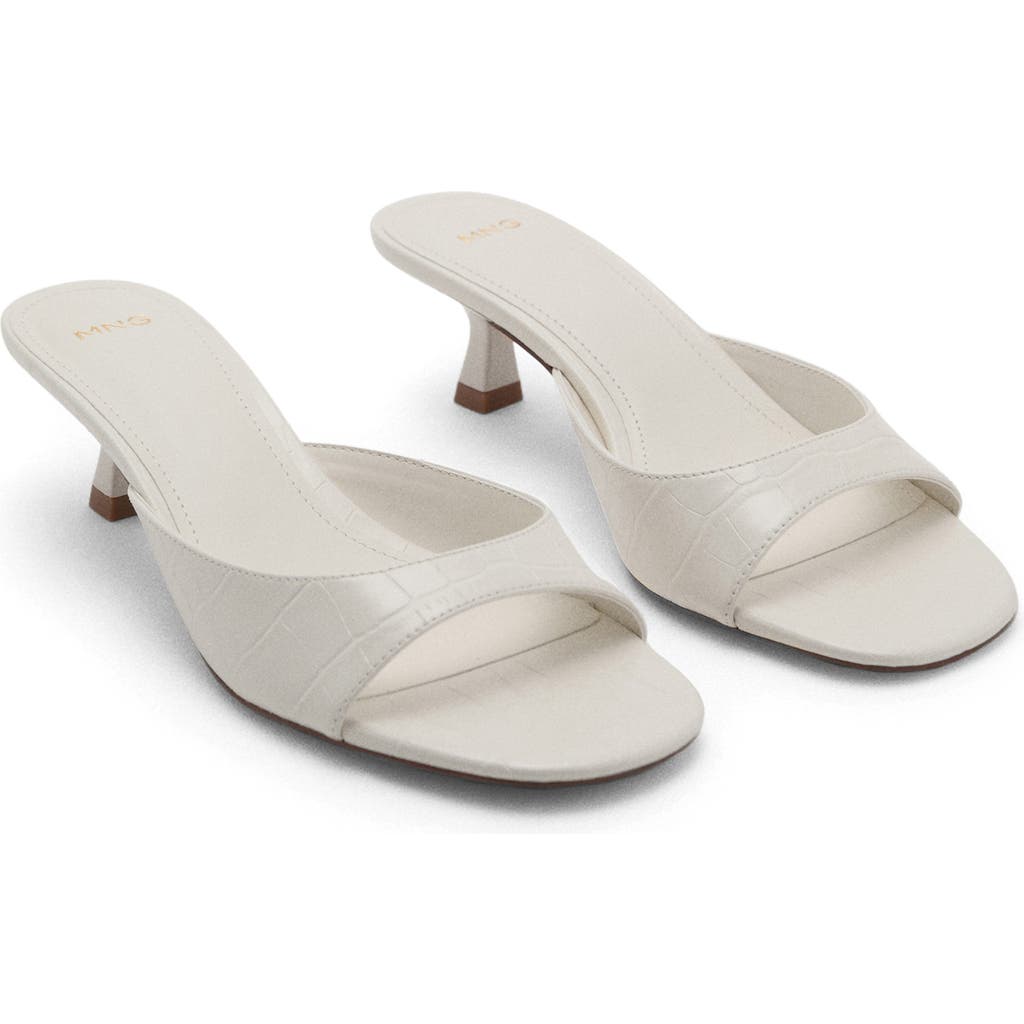 Mango Kitten-heel Sandals With Strap In White